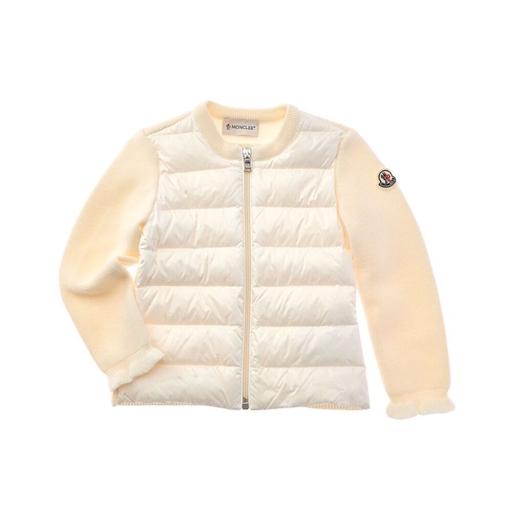 Moncler Girls Wool Cardigan, White